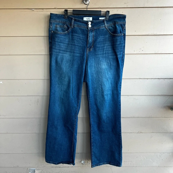 Angels Denim - Angels Dark Wash Wide Leg Jeans - Size 20W